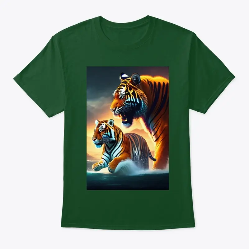 tiger  Galaxy Thunder Over Printed Shirt